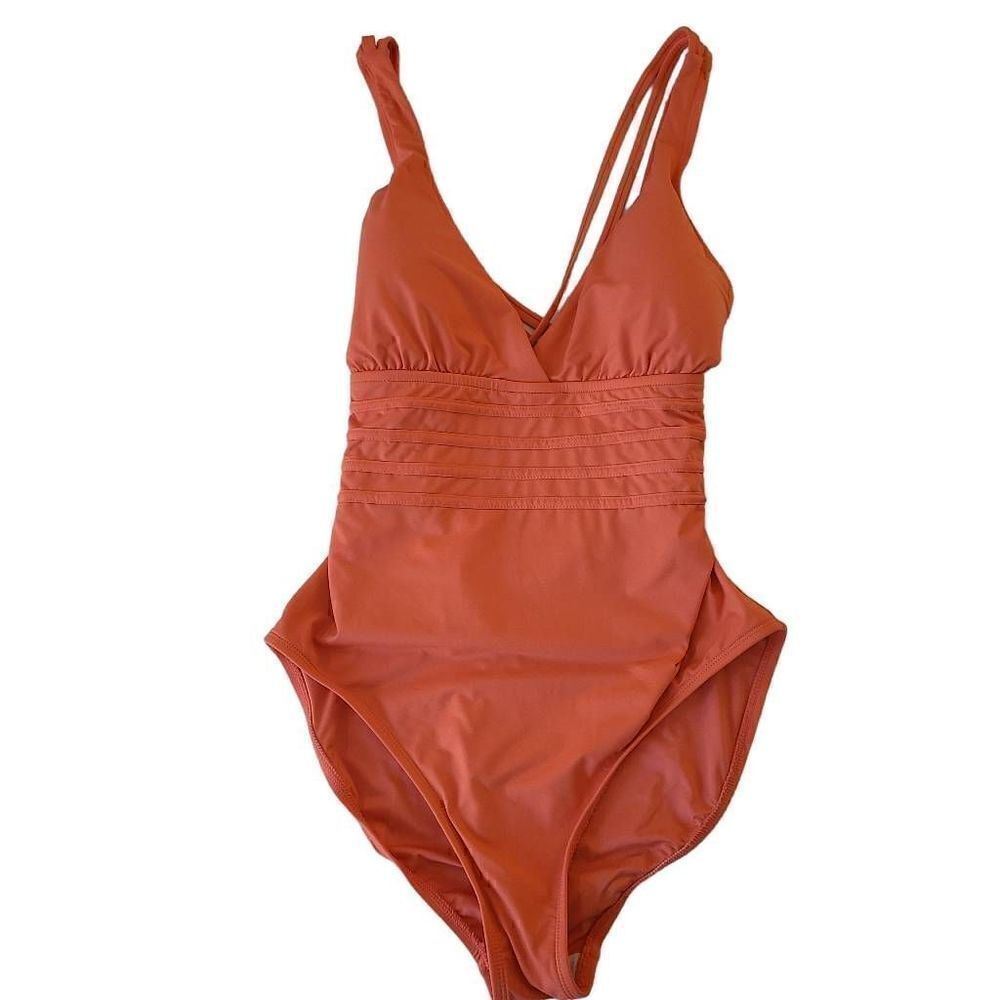 La Blanca Coral Multi Strap Cross Back One Piece Swimsuit Size Large